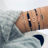 NEWBUY 23 Style Mix Turtle Heart Pearl Wave LOVE Crystal Marble Charm Bracelets for Women Boho Tassel Bracelet Femme Bijoux