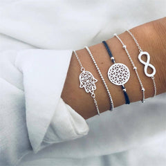 NEWBUY 23 Style Mix Turtle Heart Pearl Wave LOVE Crystal Marble Charm Bracelets for Women Boho Tassel Bracelet Femme Bijoux