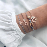 NEWBUY 23 Style Mix Turtle Heart Pearl Wave LOVE Crystal Marble Charm Bracelets for Women Boho Tassel Bracelet Femme Bijoux